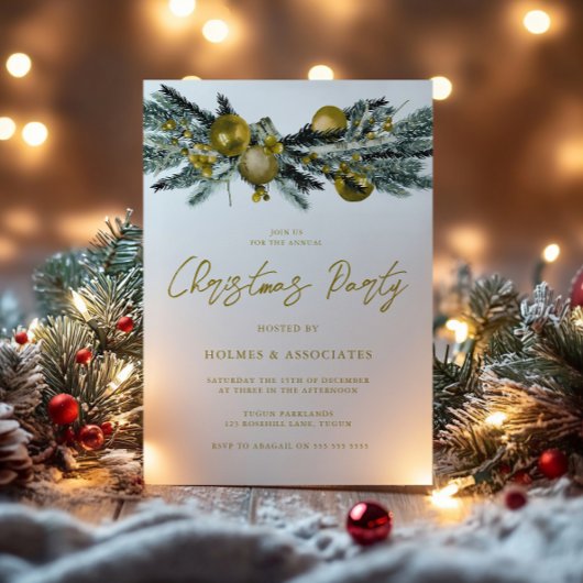 Classic Gold Office Corporate Christmas Party Einladung