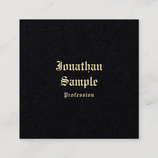 Classic Gold Old English Schriftart Text Template Quadratische Visitenkarte (Vorderseite)