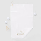Classic Gold Personalisiert Name Golf Clubs Golfhandtuch (Insitu)