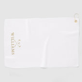 Classic Gold Personalisiert Name Golf Clubs Golfhandtuch (Horizontal)