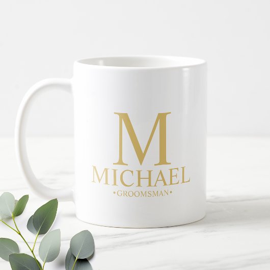Classic Gold Personalisiert Trauzeuge Kaffeetasse