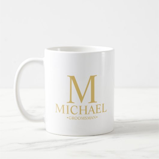 Classic Gold Personalisiert Trauzeuge Kaffeetasse (Links)