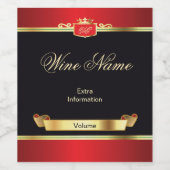 Classic Gold Red Black OG Wine Label Weinetikett (Einzelnes Label)