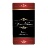 Classic Gold Red Black Wine Label (Vorne)