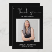 Classic Gold Script Beileid Vielen Dank Foto Einladung (Vorne/Hinten)