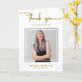 Classic Gold Script Beileid Vielen Dank Foto Karte (Gelbe Blume)