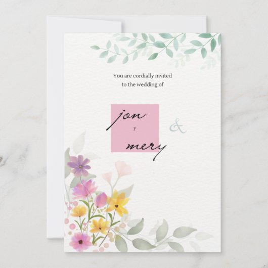 Classic Gold Script Wedding Invitation  trendup Einladung (Vorderseite)