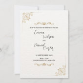 Classic & Gold Scrolls zum Hochzeitsempfang Einladung (Vorderseite)