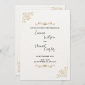 Classic & Gold Scrolls zum Hochzeitsempfang Einladung (Vorne/Hinten)