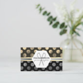 Classic Gold Silver Polka Dots Visitenkarte (Stehend Vorderseite)