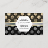 Classic Gold Silver Polka Dots Visitenkarte (Rückseite)