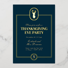Classic Gold Stag Erntedank Eve Party Folieneinladung