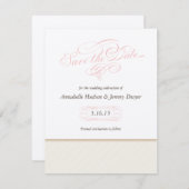 Classic Gold Streifen Save the Date Karte (Vorne/Hinten)