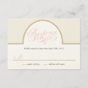 Classic Gold Stripes Response Card RSVP Karte