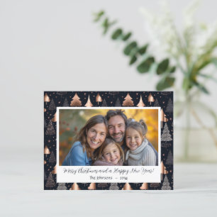 Classic Gold und Black Christmas Tree Foto Feiertagspostkarte
