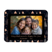 Classic Gold und Black Christmas Tree Foto Magnet (Horizontal)