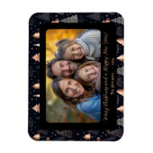 Classic Gold und Black Christmas Tree Foto Magnet (Vertikal)