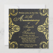 Classic Gold und Black Luxury feierliches Jubiläum Einladung (Vorderseite)