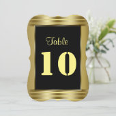 Classic Gold und Black Wedding Tischnummer (Stehend Vorderseite)