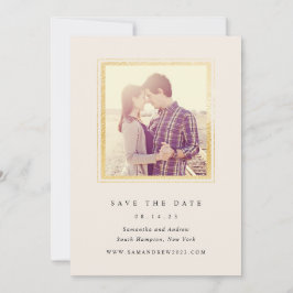 Classic Gold und Ivory Foto Save the Date