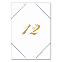 Classic Gold und Navy Wedding Tischnummer