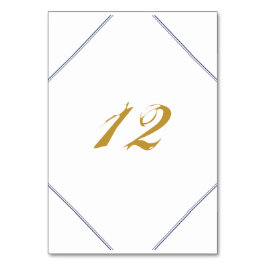 Classic Gold und Navy Wedding Tischnummer