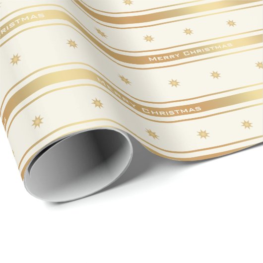 Classic Gold US Flagge Weihnachten Geschenkpapier (Rolleneckpunkt)