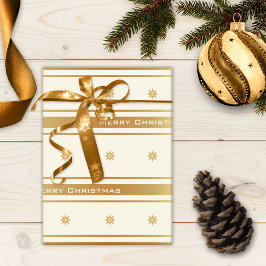 Classic Gold US Flagge Weihnachten Geschenkpapier