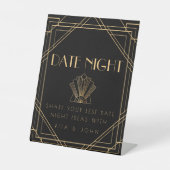 Classic Gold Vintag Date Jar Idee Hochzeitszeichen Sockelschild (Vorderseite)