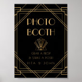 Classic Gold Vintag Foto Booth Wedding Sign Poster (Vorne)