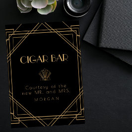Classic Gold Vintag Gevor Cigar Bar Wedding Sign Poster
