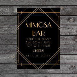 Classic Gold Vintag Mimosa Bar Wedding Sign Poster