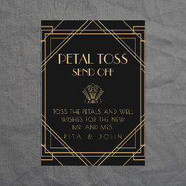 Classic Gold Vintag-Petal Toss Absenden des Signal Sockelschild