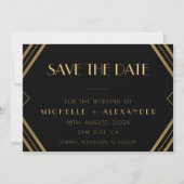 Classic Gold Vintage Wedding Save the Date Card (Vorderseite)