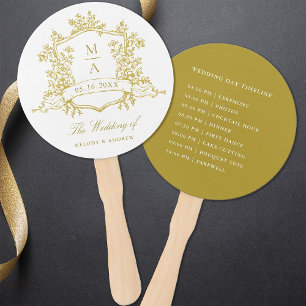 Classic Gold Wappen Hochzeit Zeremonie Timeline Fächer