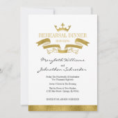 Classic Gold Wappen Probe Dinner Card Einladung (Vorderseite)