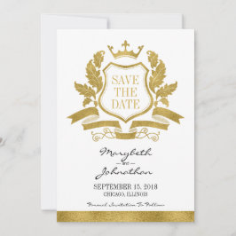 Classic Gold Wappen Save the Date Card