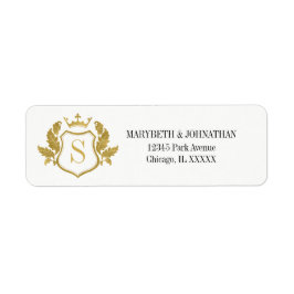 Classic Gold Wappen Wedding Address Label