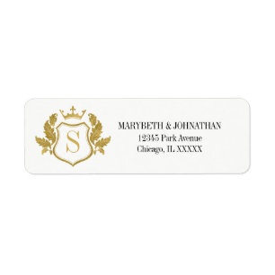 Classic Gold Wappen Wedding Address Label