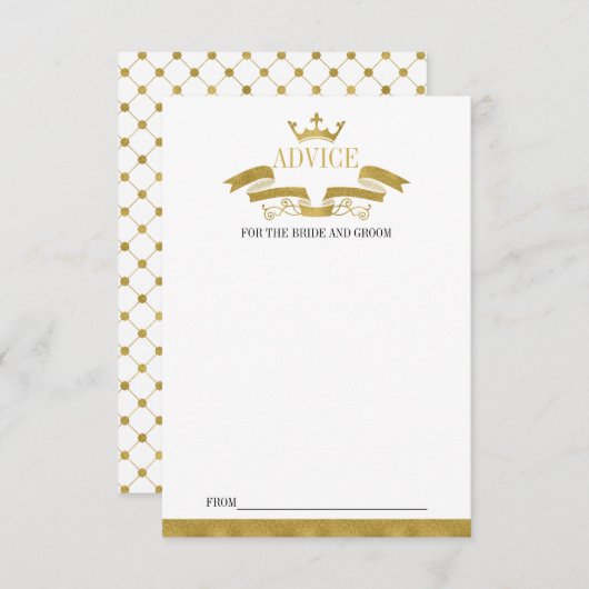Classic Gold Wappen Wedding Advice Card Einladung (Vorne/Hinten)