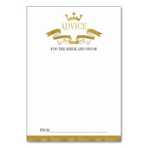 Classic Gold Wappen Wedding Advice Card Tischnummer