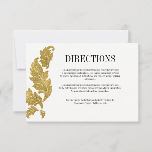 Classic Gold Wappen Wedding Directors Card Einladung (Vorderseite)