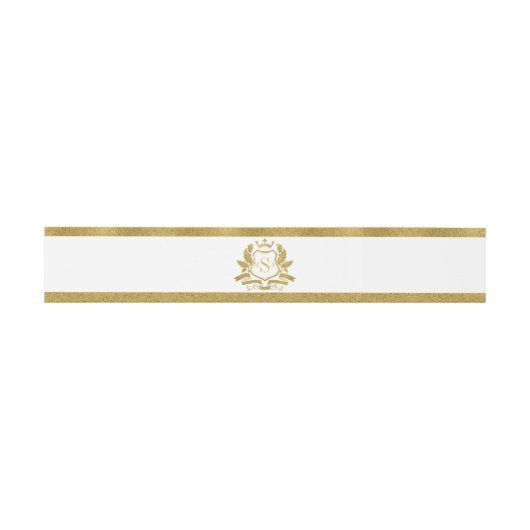 Classic Gold Wappen Wedding Einladung Bly Bands Einladungsbanderole (Flach)