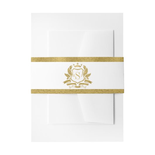 Classic Gold Wappen Wedding Einladung Bly Bands Einladungsbanderole (Vorderseite Beispiel)