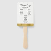 Classic Gold Wappen Wedding Program Hand Fan Fächer (Rückseite)