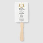Classic Gold Wappen Wedding Program Hand Fan Fächer (Vorderseite)