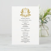 Classic Gold Wappen Wedding Program Programm (Stehend Vorderseite)