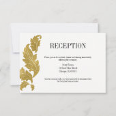 Classic Gold Wappen Wedding Reception Card Einladung (Vorderseite)