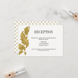 Classic Gold Wappen Wedding Reception Card Einladung