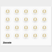 Classic Gold Wappen Wedding Sticker (Blatt)